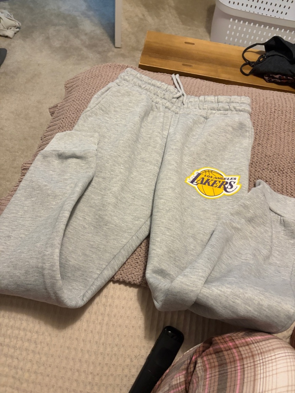 Fashion Nova Gray Lakers Logo Sweatpants